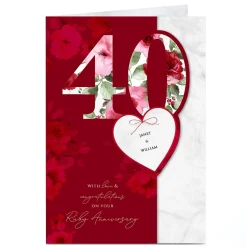 Personalised 40th Anniversary Card - Love & Congratulations