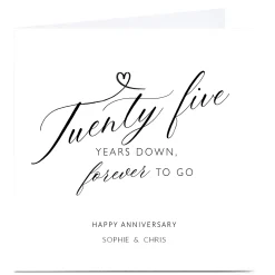 Personalised 25th Anniversary Card - Twenty Five Years Down