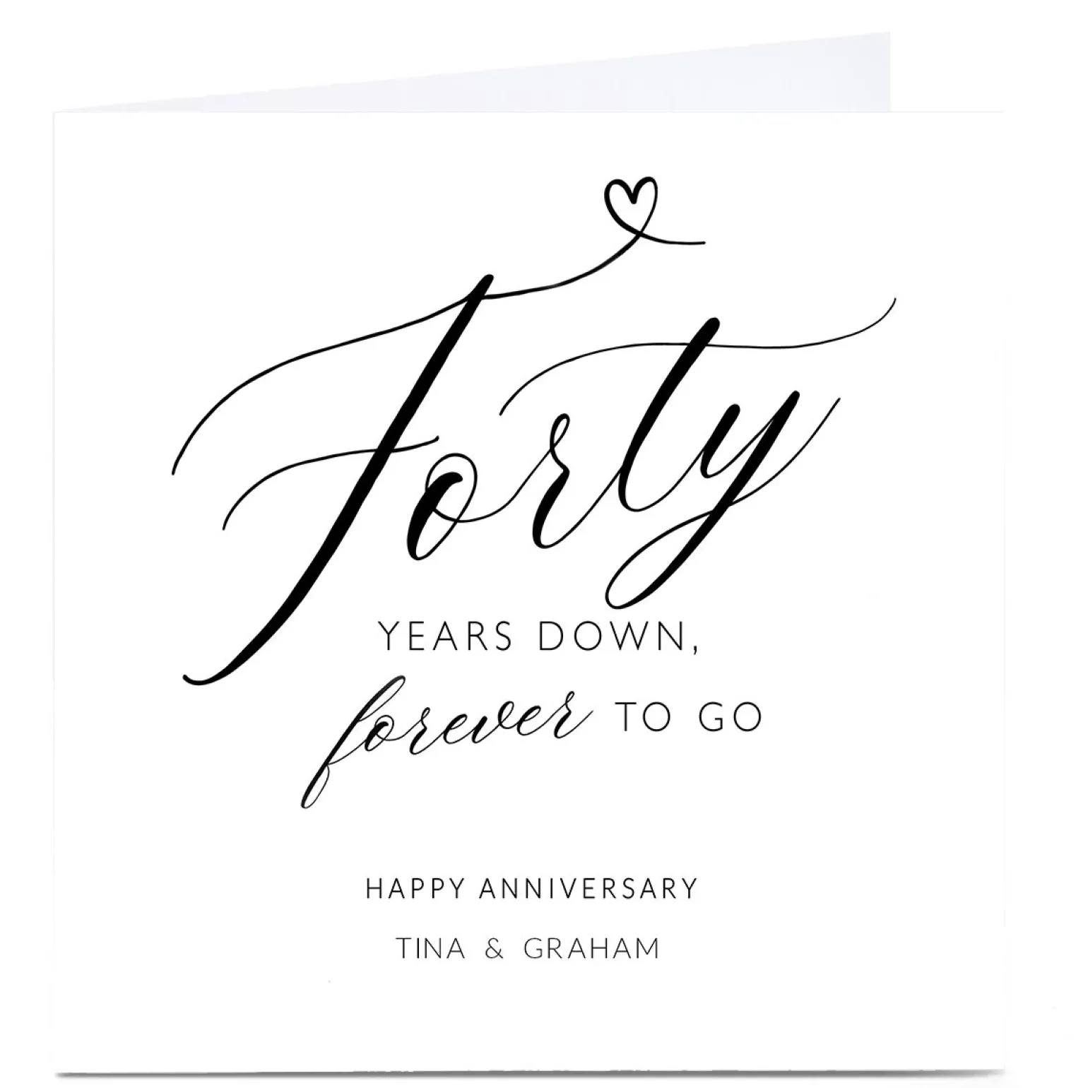 Personalised 40th Anniversary Card - Forty Years Down