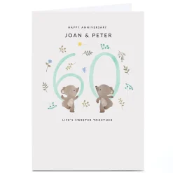Personalised 60th Anniversary Card - Bears, Sweeter Together