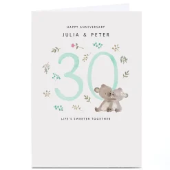 Personalised 30th Anniversary Card - Life's Sweeter Together