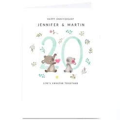 Personalised 20th Anniversary Card - Life's Sweeter Together