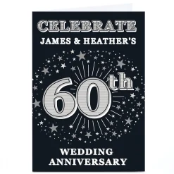 Personalised 60th Anniversary Invitation - Silver Stars