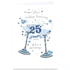 Personalised 25th Anniversary Card - On Your Silver Wedding Anniversary
