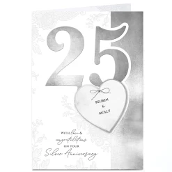 Personalised 25th Anniversary Card - Love & Congratulations