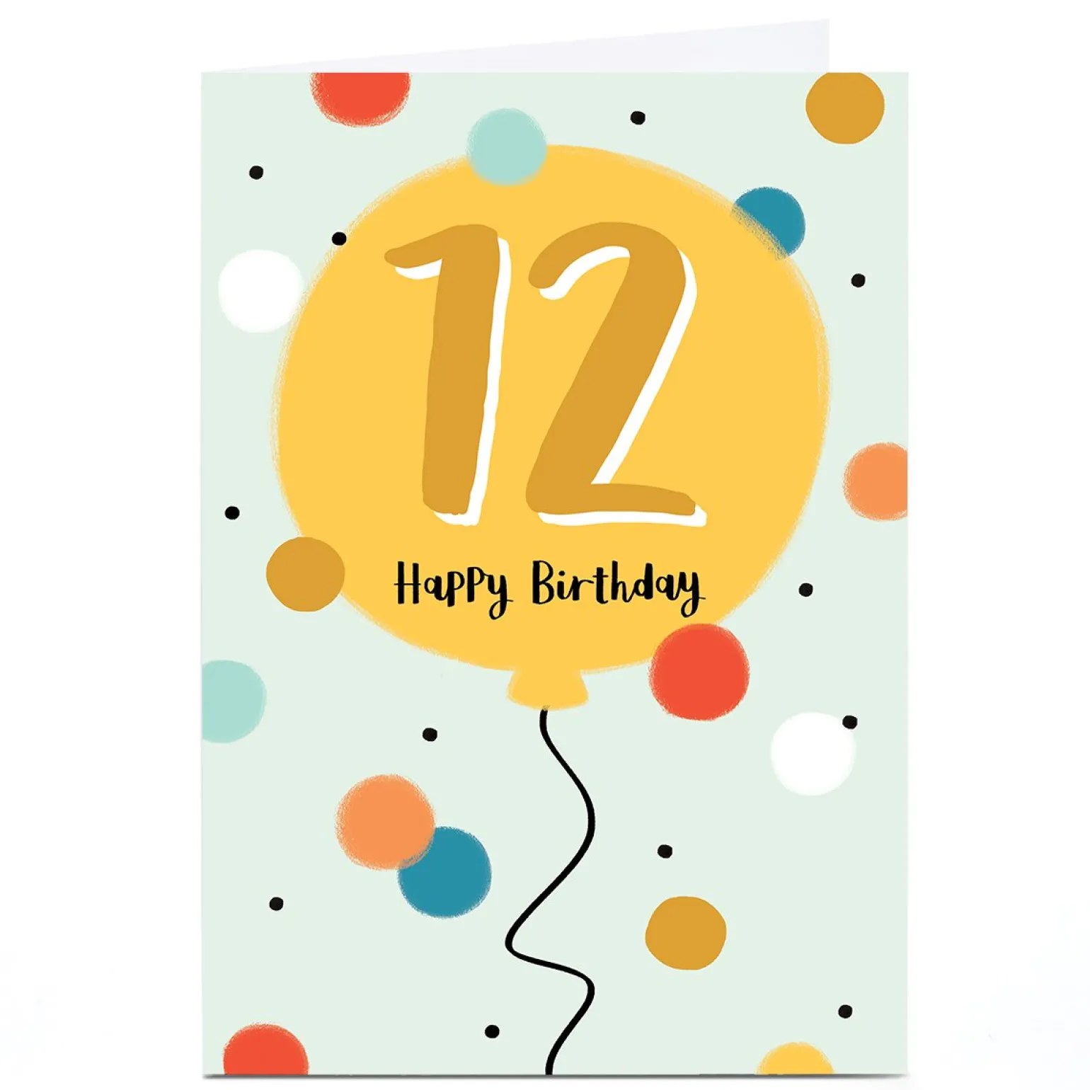 Personalised 12th Birthday Card - Bright Birthday Dots