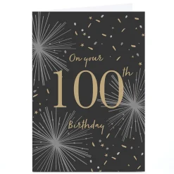 Personalised 100th Birthday Card - On Your 100th Fireworks