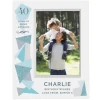 Personalised 40th Birthday Box Photo Frame - Geometric Blue