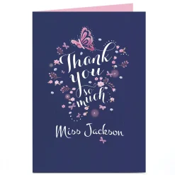 Personalised Thank You Card - Butterflies