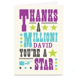Personalised Thank You Card - You're A Star