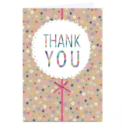 Personalised Thank You Card - Multicolour Flowers