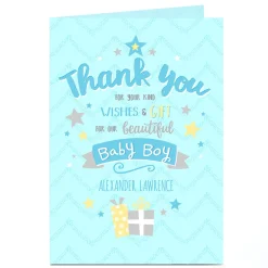 Personalised Thank You Card - For The Baby Boy Gifts