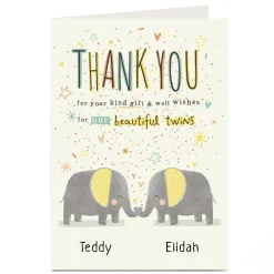 Personalised Thank You Card - From The Twins
