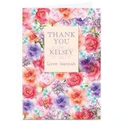 Personalised Thank You Card - Colourful Flowers