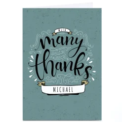 Personalised Thank You Card - With Many Thanks