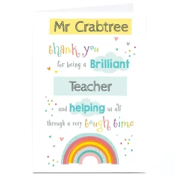 Personalised Thank You Card - Helping Us All Through
