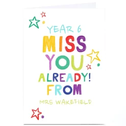 Personalised Thank you Teacher Card - Miss You Already