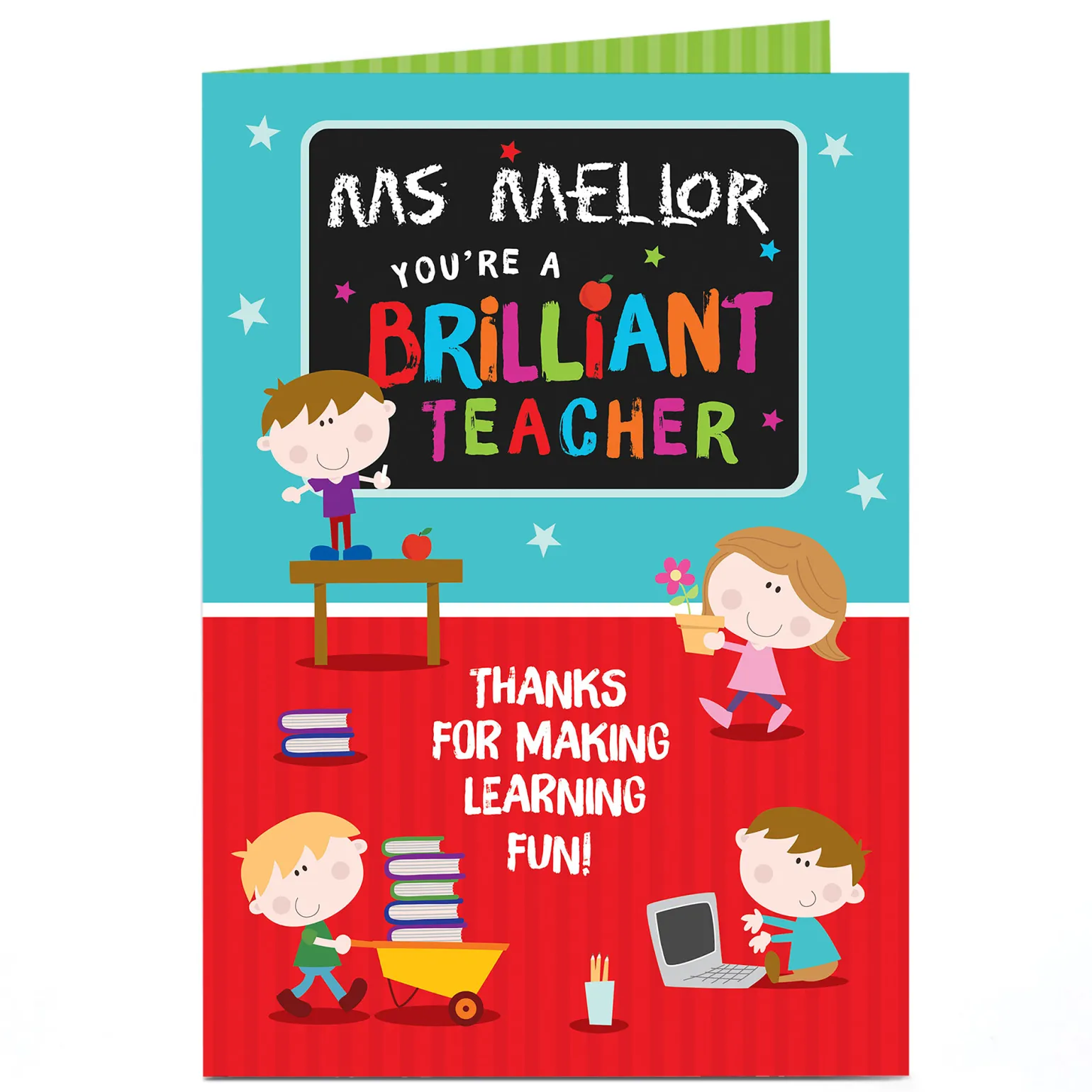 Personalised Thank You Teacher Card - You Make Learning Fun!