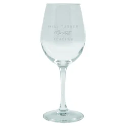 Personalised Thank You Teacher Wine Glass - Greatest Teacher