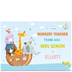 Personalised Thank You Teacher Card - Animal Ark