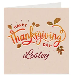 Personalised Thanksgiving Card - Leaves