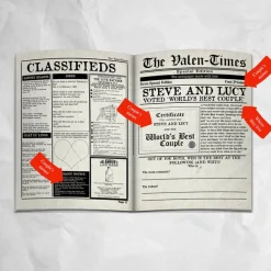 Personalised The Valen Times' Personalised Newspaper for Valentine's Day