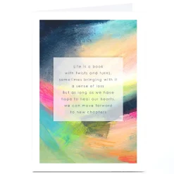 Personalised Thinking of You Card - Life is a Book