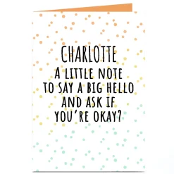 Personalised Thinking of You Card - To Ask If You're Okay