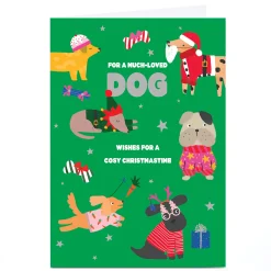 Personalised To the Dog Christmas Card - Lots of Colourful Dogs
