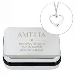 Personalised Trinket Box & Heart Necklace