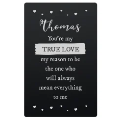Personalised True Love Black Metal Wallet Card