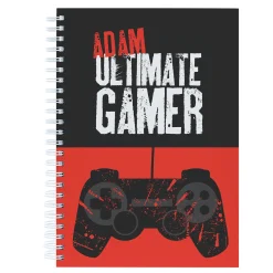 Personalised Ultimate Gamer Red Notebook