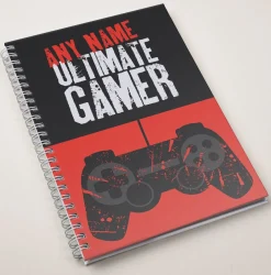 Personalised Ultimate Gamer Red Notebook