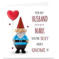 Personalised Valentine's Day Card - Husband, Gnome