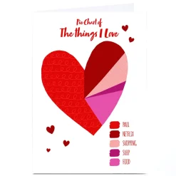 Personalised Valentine's Day Card - Pie Chart