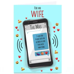 Personalised Valentine's Day Card - Naughty Text, Wife