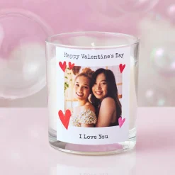 Personalised Valentine's Day Candle - Photo Upload with Hearts