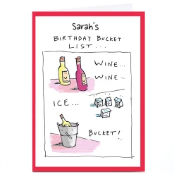 Personalised Vicar Of Scribbly Card - Birthday Bucket List