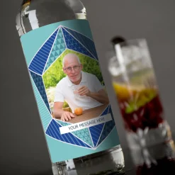 Personalised Vodka - Geometric Photo and Message