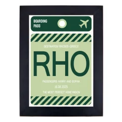 Personalised Wall Art - Green Boarding Pass