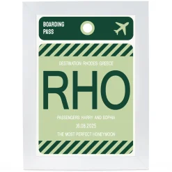 Personalised Wall Art - Green Boarding Pass