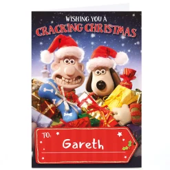 Personalised Wallace & Gromit Christmas Card - Cracking Christmas
