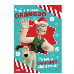 Personalised Wallace and Gromit Christmas Card - Have a Cracking Christmas, Grandad