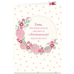 Personalised Wedding Card - Be My Bridesmaid Floral