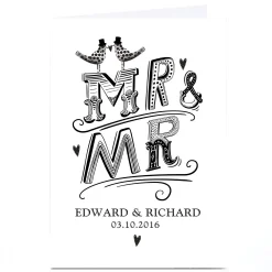 Personalised Wedding Card - Mr & Mr, Love Birds