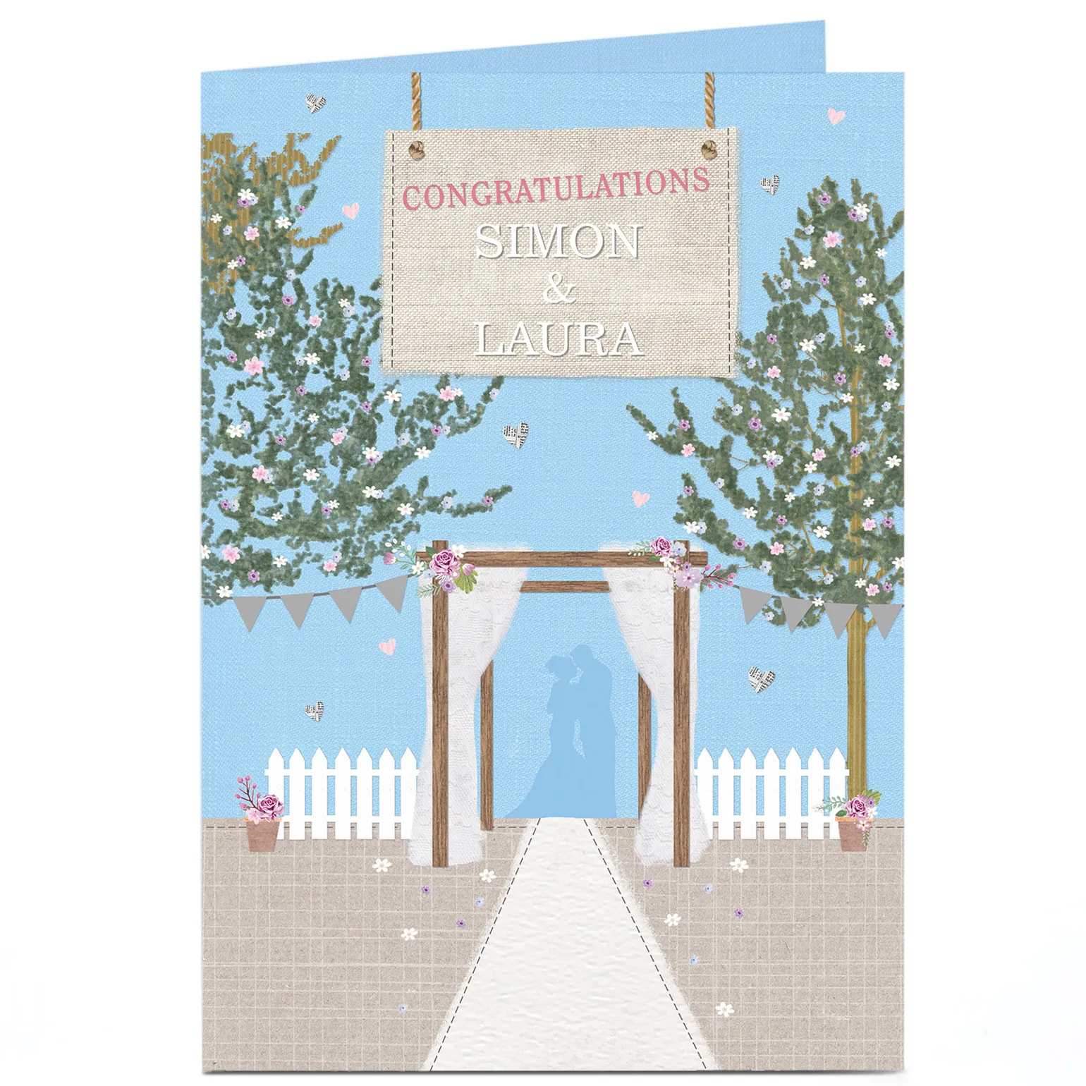 Personalised Wedding Card - Outdoor Wedding Scene