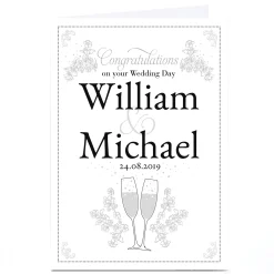Personalised Wedding Card - Monochrome Congratulations