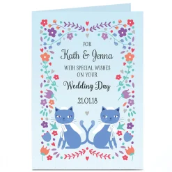Personalised Wedding Card - Mrs and Mrs Cats