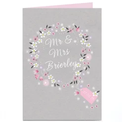 Personalised Wedding Card - Pretty Floral Wreath