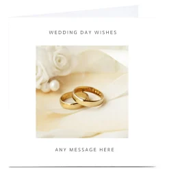 Personalised Wedding Card - 2 Gold Rings